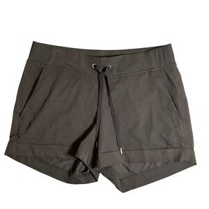 Athleta Black Athletic Shorts Women's Size 6 Drawstring Waist Mesh Detail Active